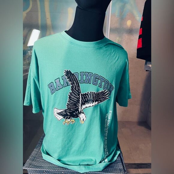 Barrington Philadelphia Eagles Football Shirt - Sz Small Green Y2k Graphic Tee - Picture 2 of 8